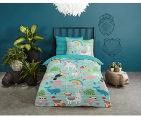 Modré bavlnené detské obliečky na jednolôžko 140x200 cm Festen – Good Morning