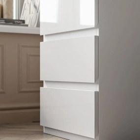 TOALETNÝ STOLÍK NESSIE ELITE 2 BIELY LESK + STRIEBORNÝ