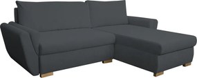Rohová sedačka Helvetius, tmavo šedá látka