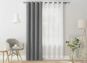 Svetlosivý záves OXFORD 140x250 cm Zavesenie: Kovové krúžky