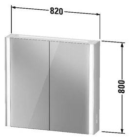 Duravit XViu - Zrkadlová skrinka s osvetlením, Icon verzia, 820x156 mm, champagne matná XV71420B1B1