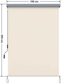 Zvislá markíza na balkón, terasu, 2,5 x 1,6 m, béžová