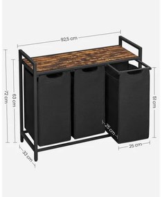 Kôš na bielizeň REX hnedá/čierna