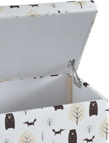 Truhlica čalúnená farba produktu hnedá látka vzorované
