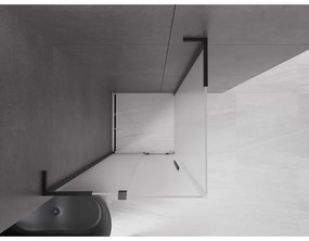 Mexen Velar L, sprchový kút s posuvnými dverami 110 x 110 cm, 8mm sklo námraza, čierna matná, 871-110-110-33-70