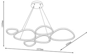 LED luster na lanku PETRA LED/58W/230V 4000K čierny