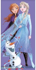 CARBOTEX - Detská bavlnená osuška Ľadové kráľovstvo - Frozen - Elsa a Anna / 100% bavlna / 70 x 140 cm