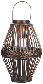 Bambusový lampáš na sviečku 43 cm tmavé drevo PANAT Beliani
