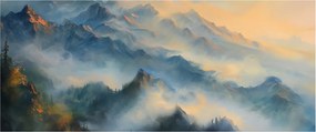 Obraz - Maľovaná horská krajina (120x50 cm)