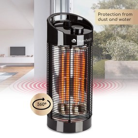 Heat Guru 360, stojanový ohrievač, 1200/600 W, 2 stupne ohrevu, IPX4, čierny