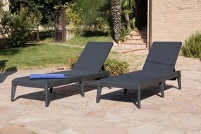 Plastové záhradné lehátko SIROLO, grafitová farba