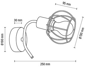 Spot-Light 8224174 - Nástenné svietidlo VIVIANE 1xE27/60W/230V dub
