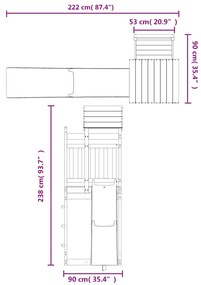 Vonkajšia súprava na hranie masívna borovica