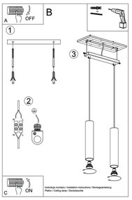 Sollux SL.0637 - Luster na lanku LINO 2xGU10/40W/230V