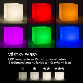 Blumfeldt Shinecube XL svietiaci kocka 40x40x40 cm 16-farebná LED 4 režimy svetla biela