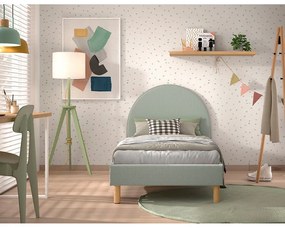 Zelená čalúnená jednolôžková posteľ s roštom 90x200 cm MOON – Vipack