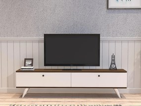 TV stolík/skrinka Tamoku (biela + orech) . Akcia -19%. Vlastná spoľahlivá doprava až k Vám domov. 1095128