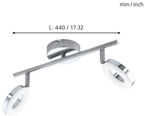 Eglo 94757 - LED Kúpeľňové svietidlo GONARO 2xLED/3,8W/230V IP44