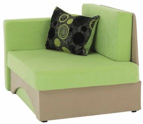 Tempo Kondela Rozkladacie kreslo, zelená/béžová, ľavá, KUBOŠ