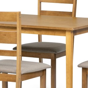 Jedálenský set z masívneho dreva so 4 stoličkami,120 x 75 x 75 cm, hnedý