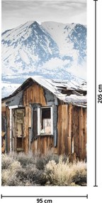 Fototapeta na dvere - Domček pod horami (95x205cm)