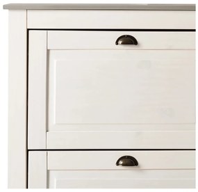 Biela výklopná skrinka na topánky z borovicového dreva Toby – Støraa