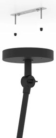 Eglo 390112 - Luster na tyči PISTUNIO 1xE27/40W/230V čierna