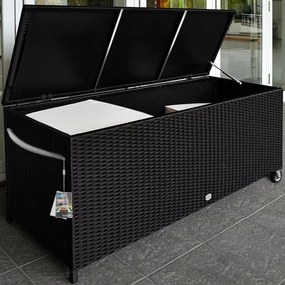InternetovaZahrada Úložný box s kolieskami 400 L - čierny