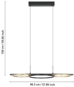 Eglo 390087-LED Stmievateľný luster na lanku LANACERA 2xLED/12,5W/230V + LED/15,5W