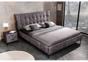 Posteľ 41670 180x200cm Boutique Zamat Tmavošedá - Komfort-nábytok