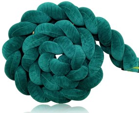 Vulpi Mantinel do postieľky Vrkoč 240 cm Velvet Handmade Farba: smaragdová