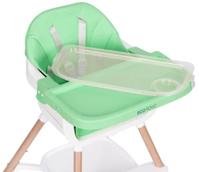 Detská stolička na kŕmenie 2v1 zelená ECOTOYS