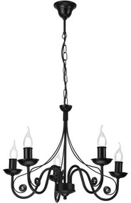 Luster na reťazi DONATO 5xE14/40W/230V čierna