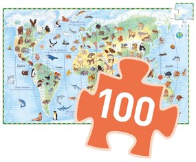 Vyhľadávacie puzzle s plagátom - Zvieratá sveta - 100 ks