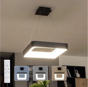 Brilagi - Závesný stmievateľný LED luster na lanku FALCON II LED/80W/230V 40x40 cm čierna + diaľkové ovládanie