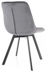 Jedálenská stolička Albons Velvet, sivá