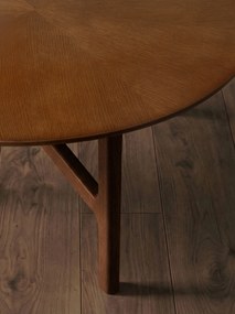 Mazzoni BELLUNO Prírodný orech (tmavohnedá) - DREVENÝ KONFERENČNÝ STOLÍK Ø65 cm OKRÚHLY MODERN CLASSIC
