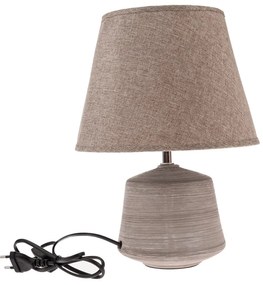 Béžovosvetlohnedá stolová lampa s textilným tienidlom (výška 33 cm) – Dakls