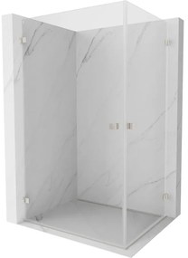 Mexen Lunar-B Duo výklopný sprchový kút 100 x 85 cm, číre sklo, brúsená oceľ, 832-100L-085P-97-00