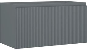 Mexen Rivel, kúpeľňová skrinka 90 cm, 1 zásuvka, drážkovaná, grafitová matná, 91A20-09047-1-BF66