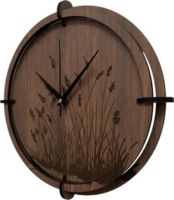 Drevené nástenné hodiny – motív lesa | SENTOP HDF0587-ORECH-WENGE