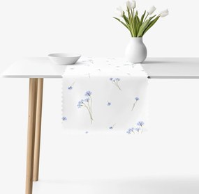 Goldea behúň na stôl teflónový - modré nevädze 35x180 cm