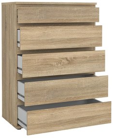 Vysoká komoda v dekore duba v prírodnej farbe 77x107 cm Nova – Tvilum