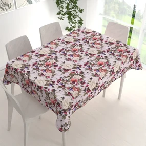 Biante Dekoračný obdĺžnikový obrus Leona LN-075 Farebné kvety na smotanovom 100x140 cm