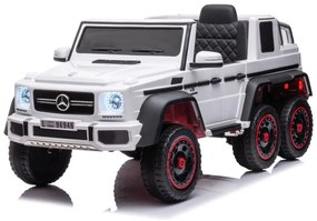 LEAN CARS ELEKTRICKÉ AUTÍČKO MERCEDES G63 6x6   - BIELE - MOTOR 6X45W - BATÉRIA - 12V10AH  - 2022