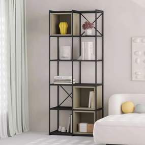 Knižnica Houseland Vale Midi čierna/sivo-zelená