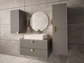 Kúpeľnová zostava Petralio I, Sifón: so sifónom, Umývadlo: áno, Farba: sivá