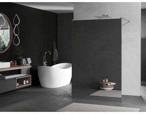 Mexen Kioto, sprchová zástena Walk-In 100 x 200 cm, 8mm sklo vzor zrkadlo, brúsená oceľ profil,  800-100-002-97-50