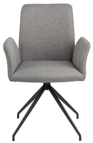 Sivé čalúnené jedálenské kreslo s podrúčkami Naya – Actona