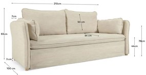 Rozkladacia pohovka sivobéžová 210 cm Tanit – Kave Home
